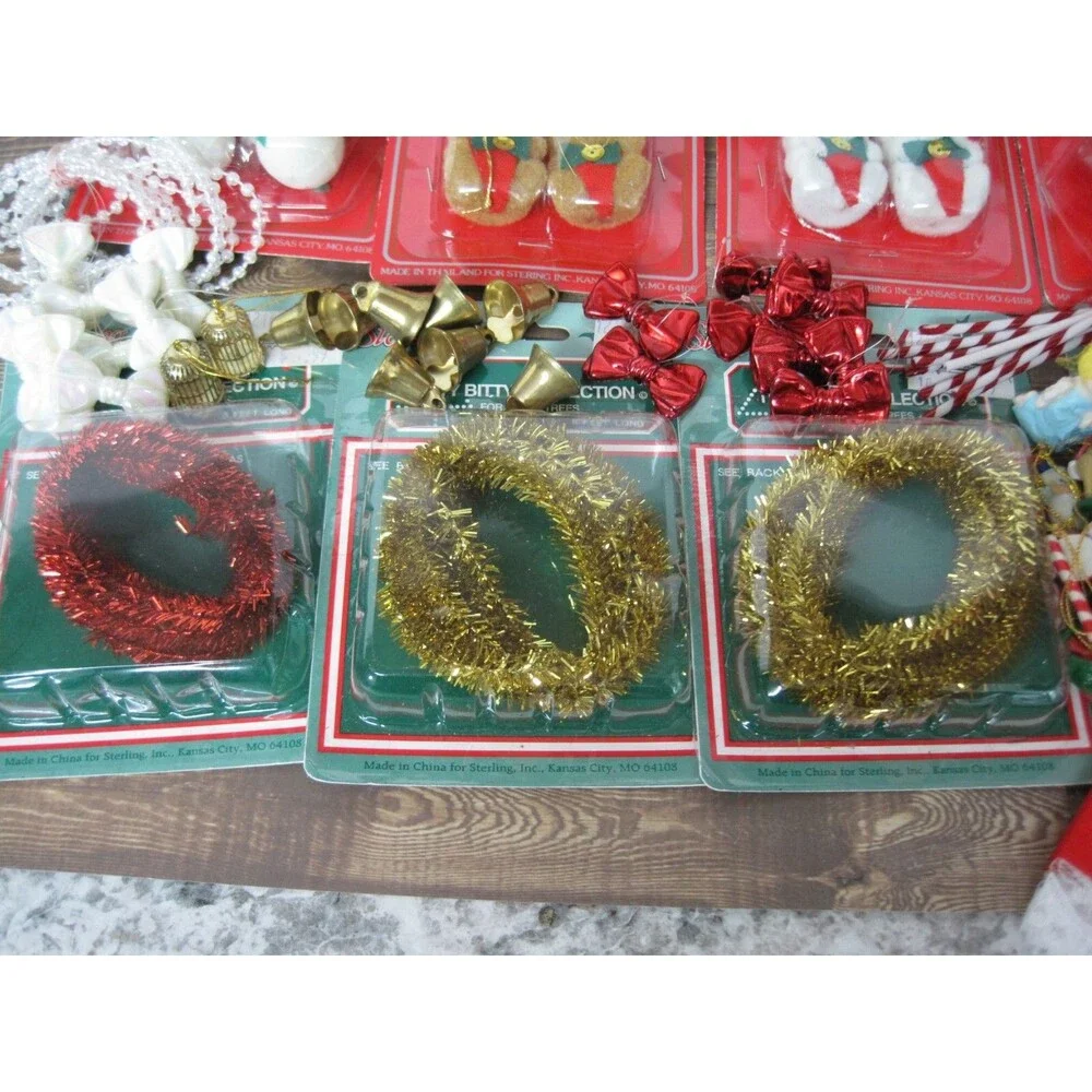 Huge Lot Sterling Itty Bitty Ornaments Tree Toppers Garland Mini Christmas Tree